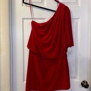 Red One-Shoulder Jessica Simpson Dress